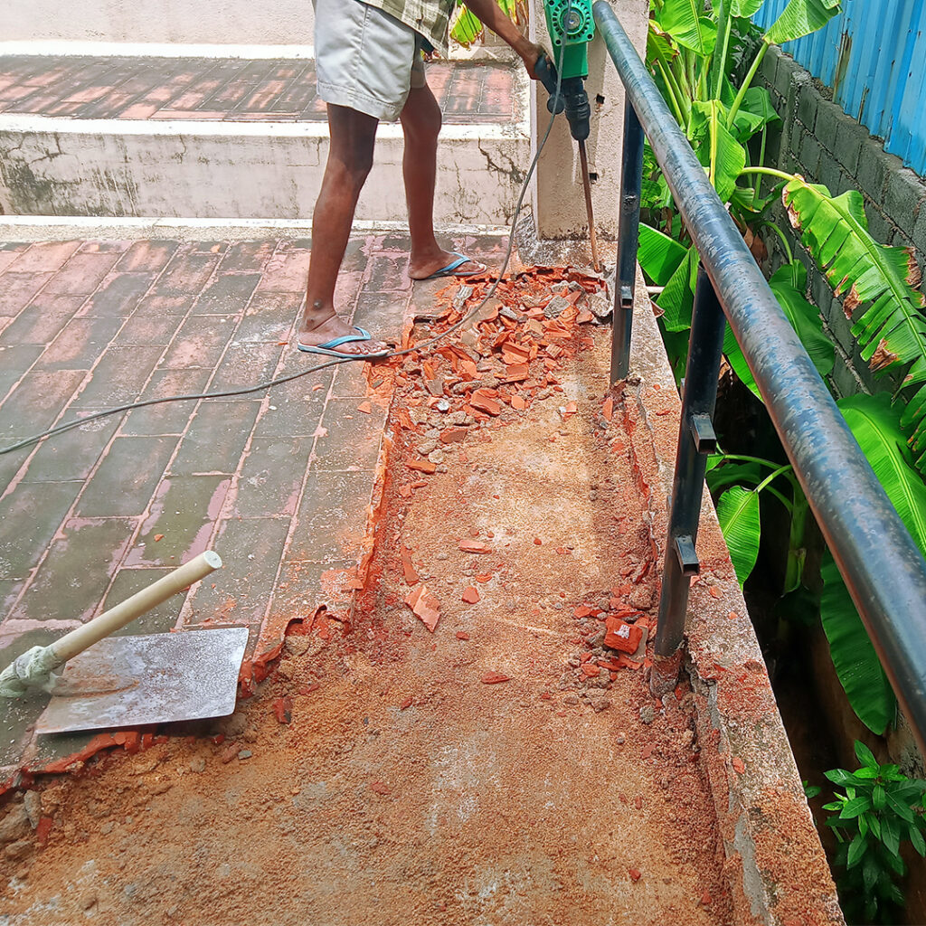 red clay tiles removing
